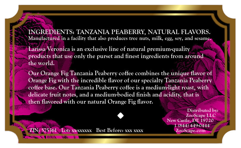 Orange Fig Tanzania Peaberry Coffee <BR>(Single Serve K-Cup Pods)
