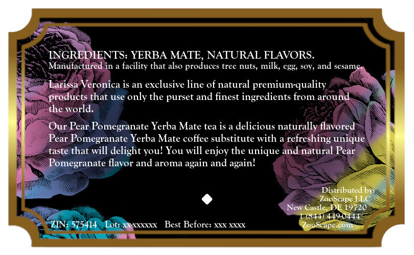 Pear Pomegranate Yerba Mate Tea <BR>(Single Serve K-Cup Pods)