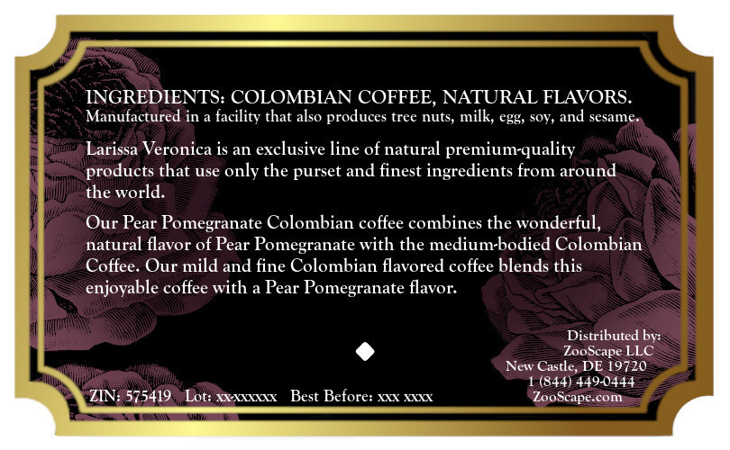 Pear Pomegranate Colombian Coffee <BR>(Single Serve K-Cup Pods)