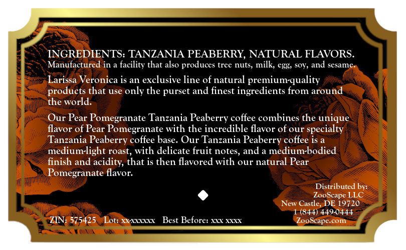 Pear Pomegranate Tanzania Peaberry Coffee <BR>(Single Serve K-Cup Pods)