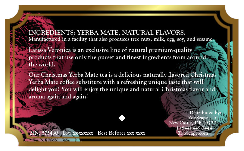 Christmas Yerba Mate Tea <BR>(Single Serve K-Cup Pods)
