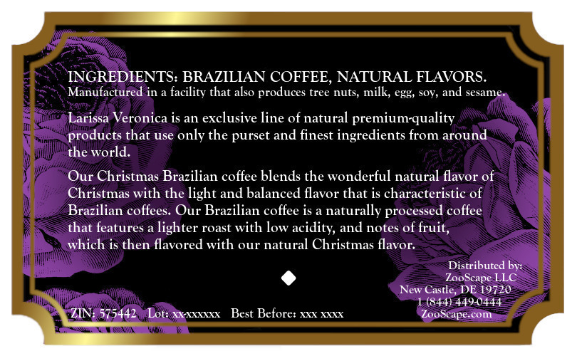 Christmas Brazilian Coffee <BR>(Single Serve K-Cup Pods)
