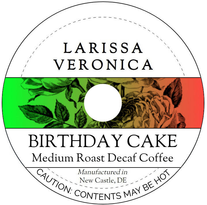 Birthday Cake Medium Roast Decaf Coffee <BR>(Single Serve K-Cup Pods)