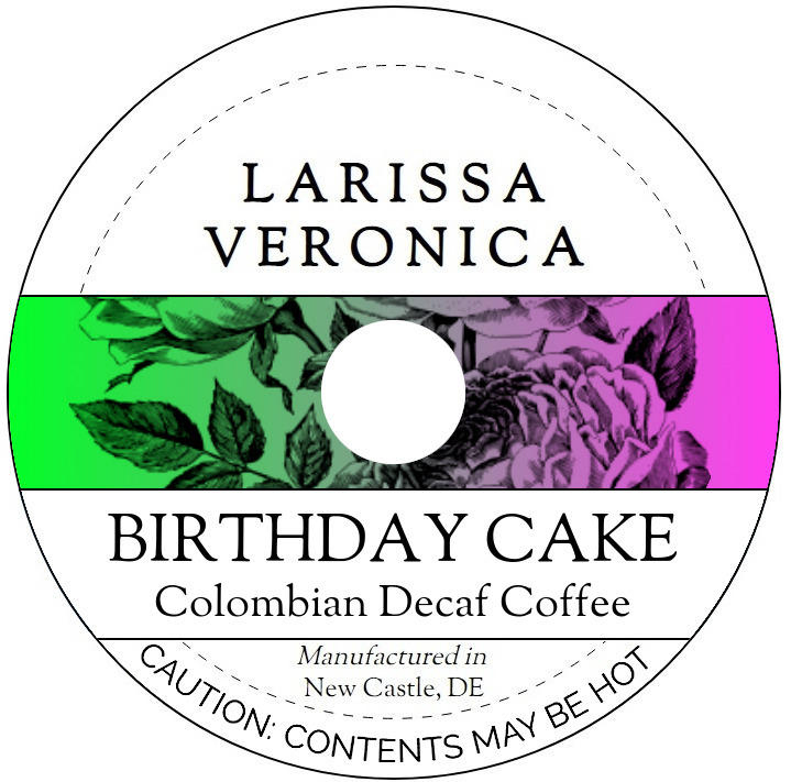 Birthday Cake Colombian Decaf Coffee <BR>(Single Serve K-Cup Pods)