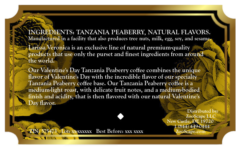 Valentine's Day Tanzania Peaberry Coffee <BR>(Single Serve K-Cup Pods)