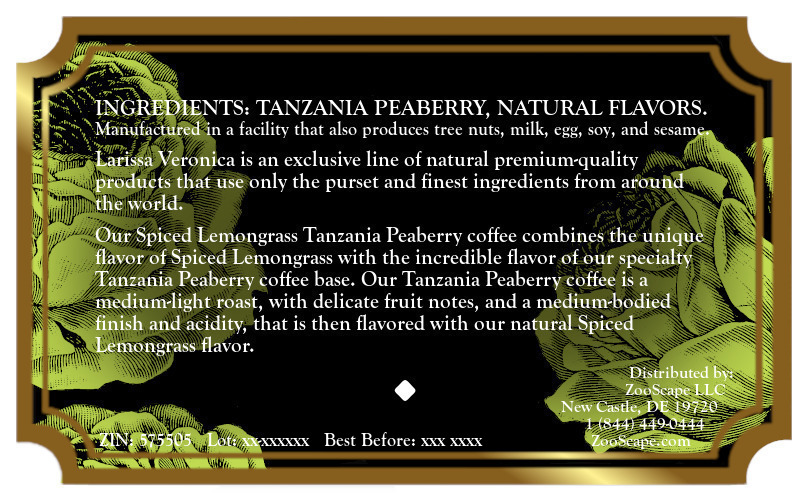 Spiced Lemongrass Tanzania Peaberry Coffee <BR>(Single Serve K-Cup Pods)