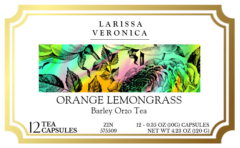 Orange Lemongrass Barley Orzo Tea <BR>(Single Serve K-Cup Pods) - Label