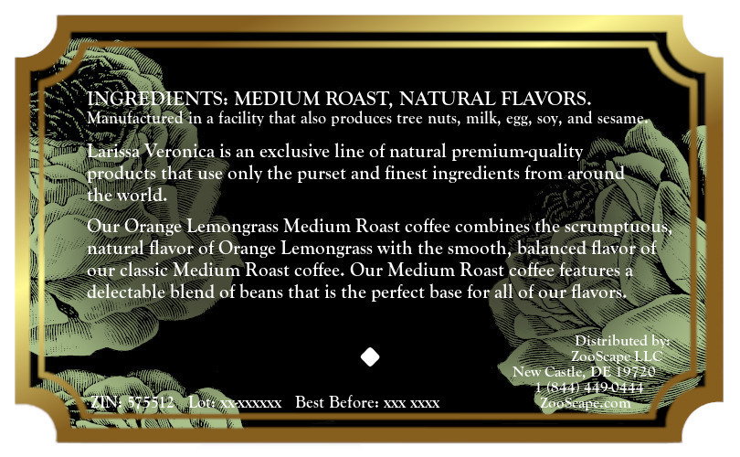 Orange Lemongrass Medium Roast Coffee <BR>(Single Serve K-Cup Pods)