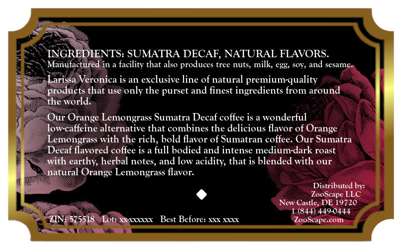 Orange Lemongrass Sumatra Decaf Coffee <BR>(Single Serve K-Cup Pods)