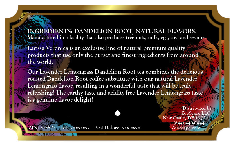 Lavender Lemongrass Dandelion Root Tea <BR>(Single Serve K-Cup Pods)