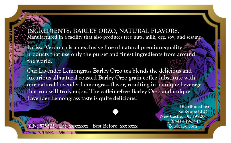 Lavender Lemongrass Barley Orzo Tea <BR>(Single Serve K-Cup Pods)
