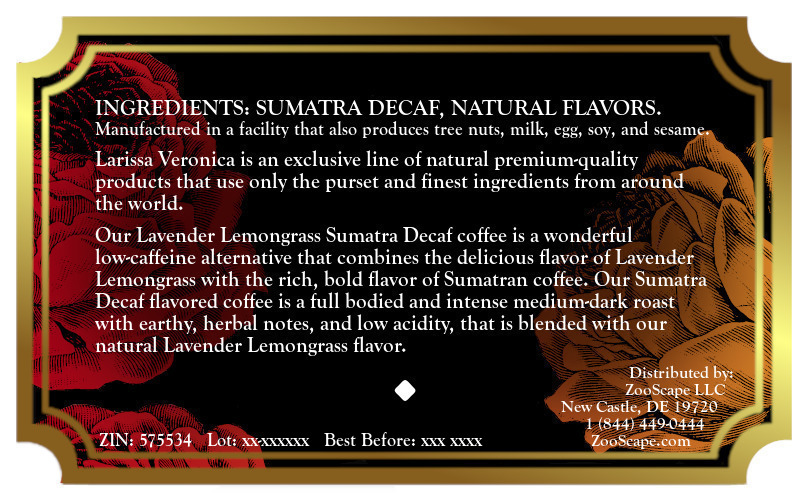 Lavender Lemongrass Sumatra Decaf Coffee <BR>(Single Serve K-Cup Pods)