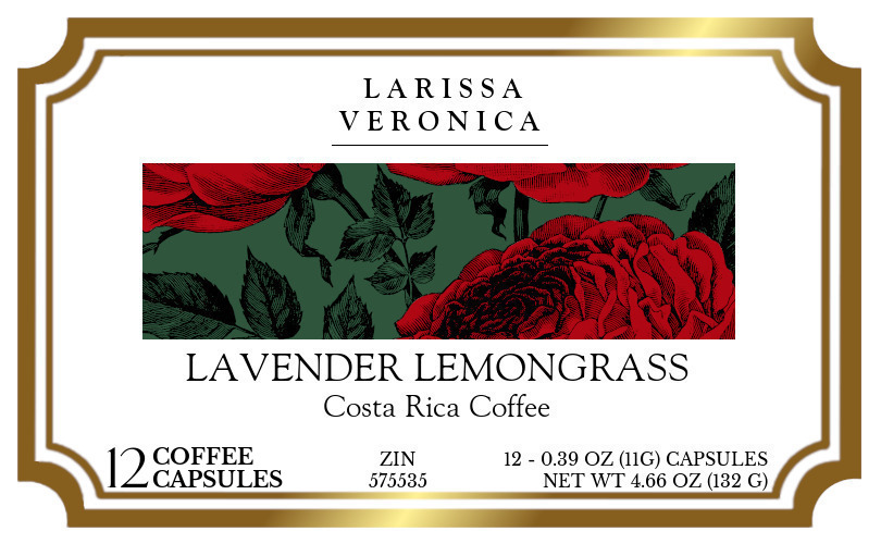 Lavender Lemongrass Costa Rica Coffee <BR>(Single Serve K-Cup Pods) - Label
