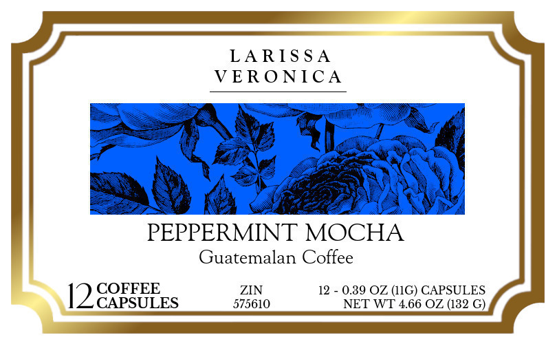 Peppermint Mocha Guatemalan Coffee <BR>(Single Serve K-Cup Pods) - Label