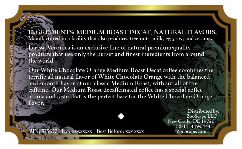 White Chocolate Orange Medium Roast Decaf Coffee <BR>(Single Serve K-Cup Pods)