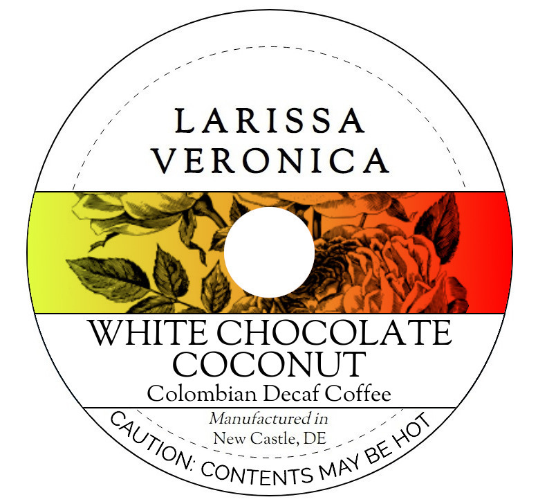 White Chocolate Coconut Colombian Decaf Coffee <BR>(Single Serve K-Cup Pods)