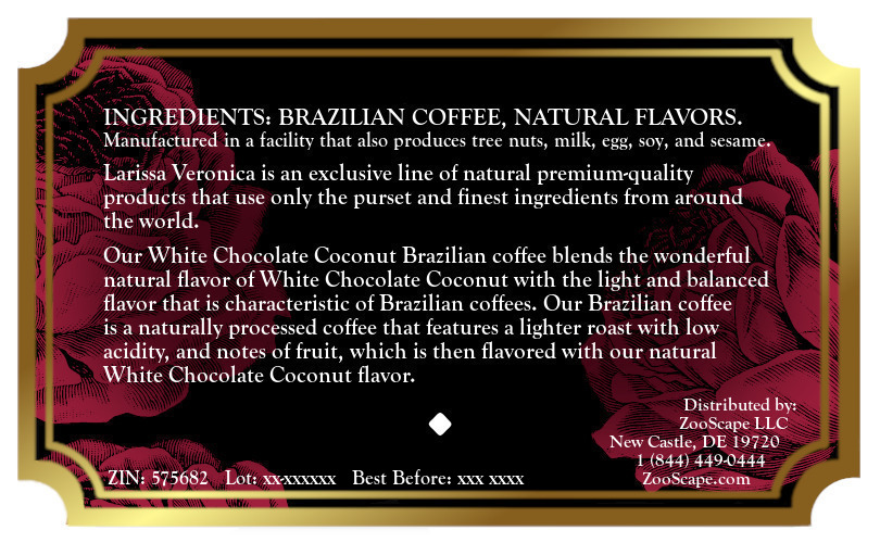 White Chocolate Coconut Brazilian Coffee <BR>(Single Serve K-Cup Pods)
