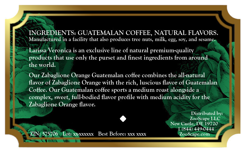 Zabaglione Orange Guatemalan Coffee <BR>(Single Serve K-Cup Pods)