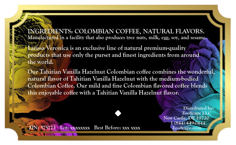Tahitian Vanilla Hazelnut Colombian Coffee <BR>(Single Serve K-Cup Pods)