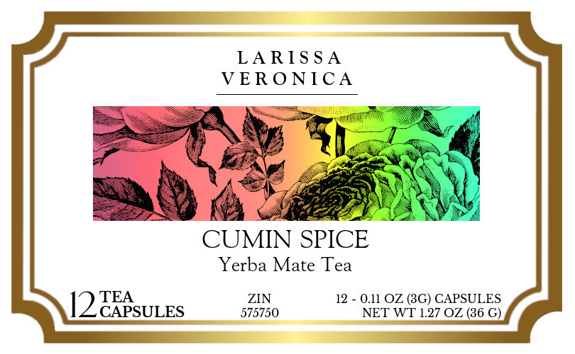 Cumin Spice Yerba Mate Tea <BR>(Single Serve K-Cup Pods) - Label