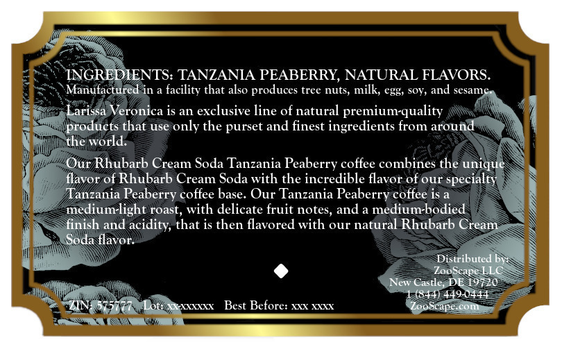 Rhubarb Cream Soda Tanzania Peaberry Coffee <BR>(Single Serve K-Cup Pods)