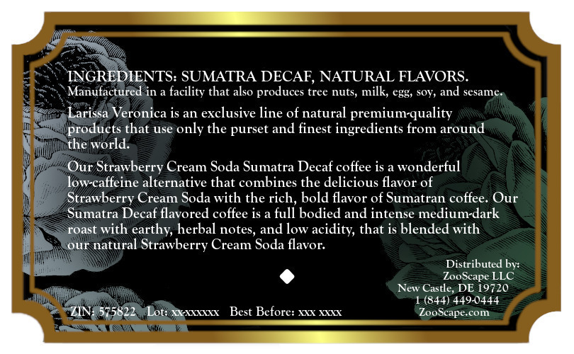 Strawberry Cream Soda Sumatra Decaf Coffee <BR>(Single Serve K-Cup Pods)