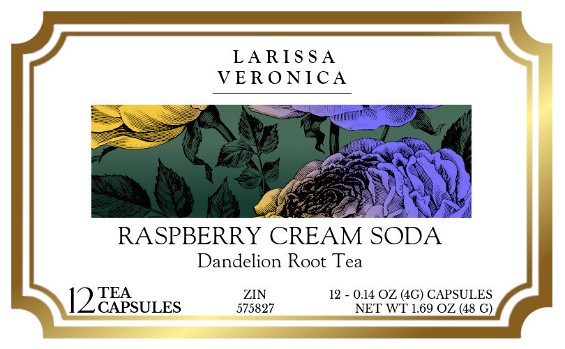 Raspberry Cream Soda Dandelion Root Tea <BR>(Single Serve K-Cup Pods) - Label