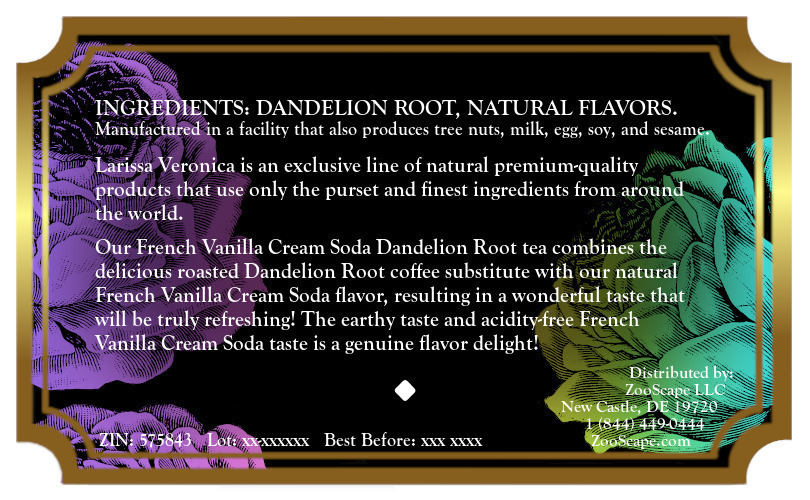 French Vanilla Cream Soda Dandelion Root Tea <BR>(Single Serve K-Cup Pods)