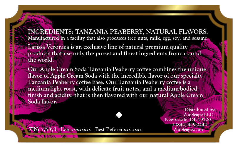 Apple Cream Soda Tanzania Peaberry Coffee <BR>(Single Serve K-Cup Pods)