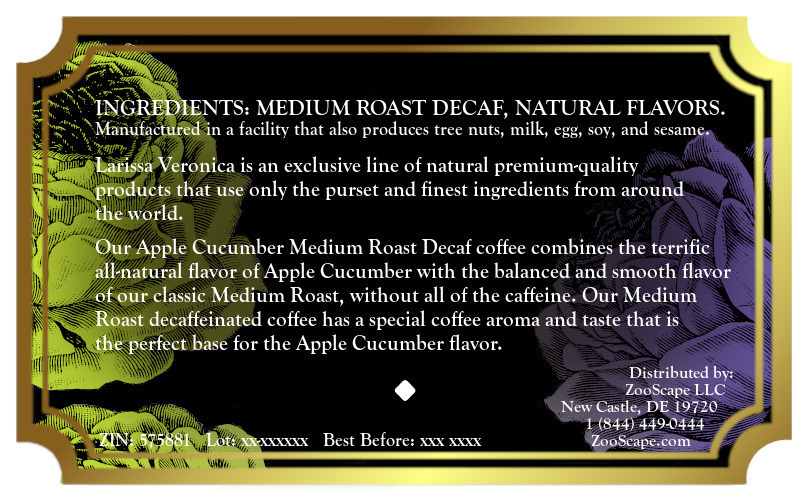 Apple Cucumber Medium Roast Decaf Coffee <BR>(Single Serve K-Cup Pods)