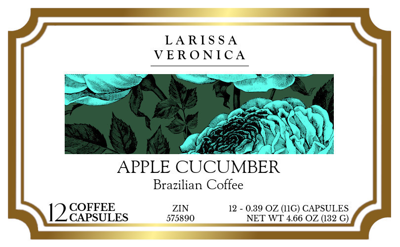 Apple Cucumber Brazilian Coffee <BR>(Single Serve K-Cup Pods) - Label