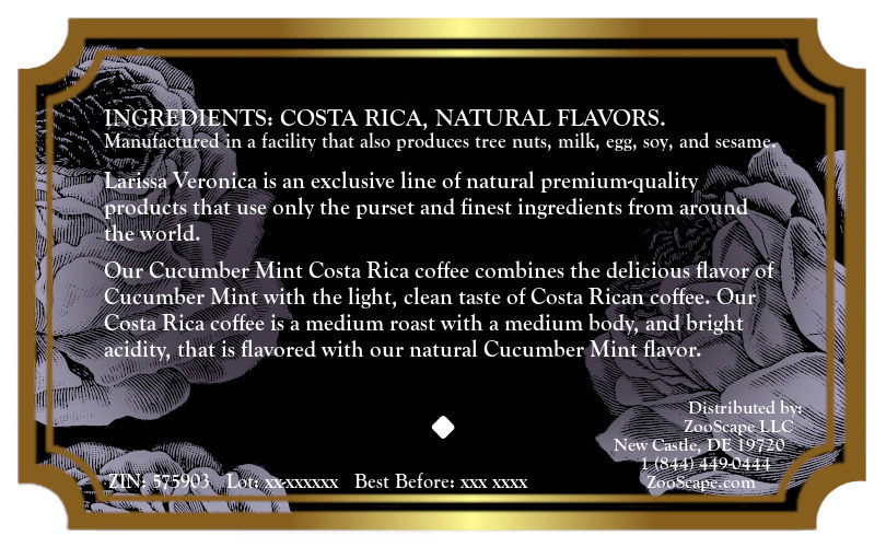 Cucumber Mint Costa Rica Coffee <BR>(Single Serve K-Cup Pods)