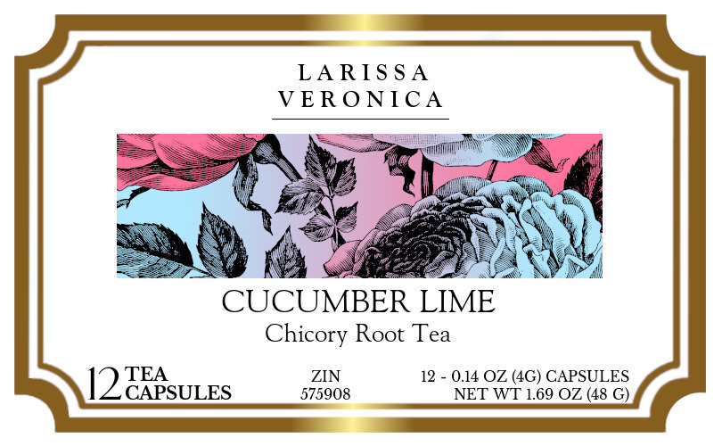 Cucumber Lime Chicory Root Tea <BR>(Single Serve K-Cup Pods) - Label