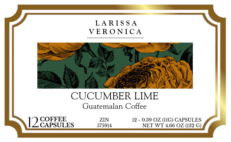 Cucumber Lime Guatemalan Coffee <BR>(Single Serve K-Cup Pods) - Label