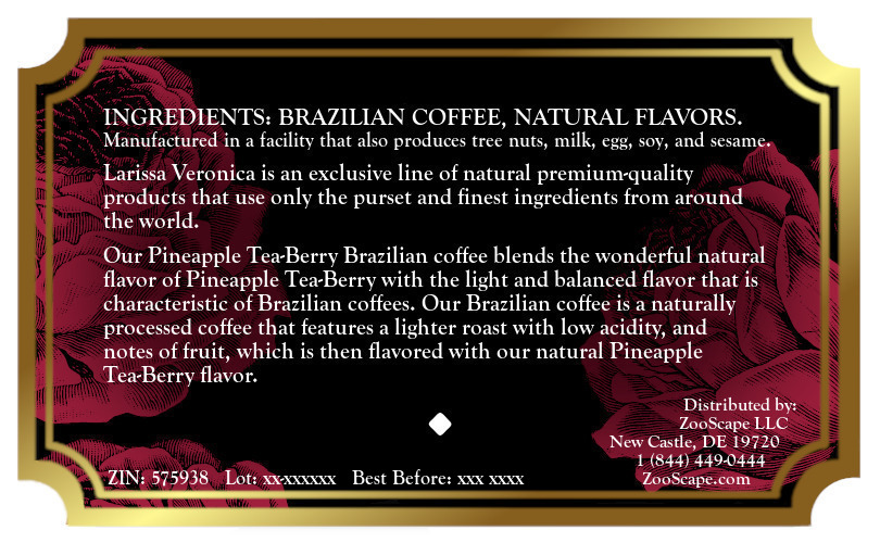 Pineapple Tea-Berry Brazilian Coffee <BR>(Single Serve K-Cup Pods)