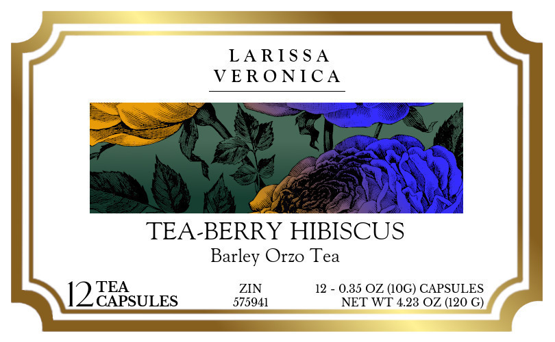 Tea-Berry Hibiscus Barley Orzo Tea <BR>(Single Serve K-Cup Pods) - Label
