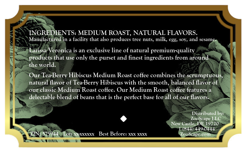 Tea-Berry Hibiscus Medium Roast Coffee <BR>(Single Serve K-Cup Pods)