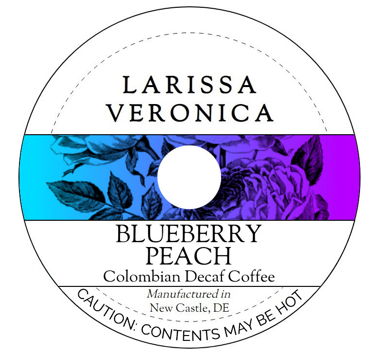 Blueberry Peach Colombian Decaf Coffee <BR>(Single Serve K-Cup Pods)