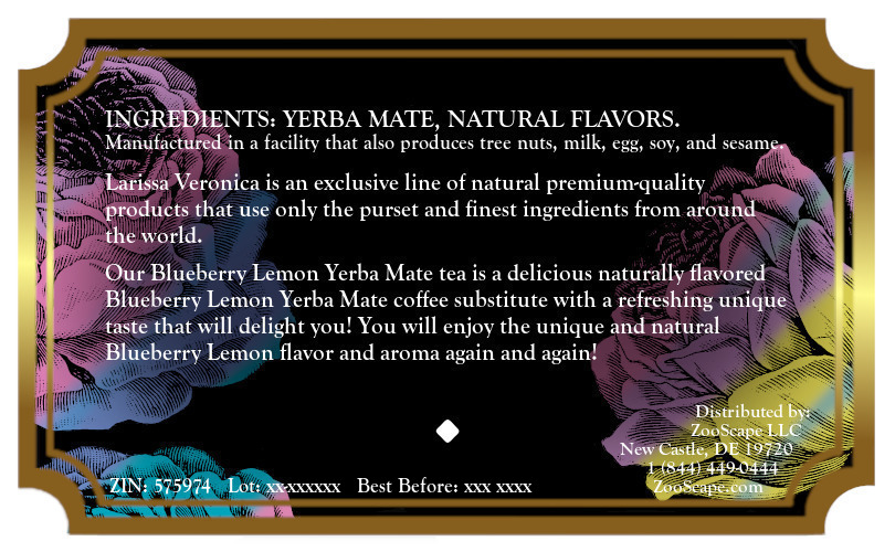Blueberry Lemon Yerba Mate Tea <BR>(Single Serve K-Cup Pods)