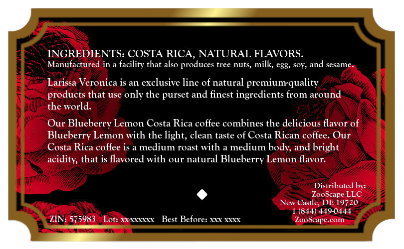 Blueberry Lemon Costa Rica Coffee <BR>(Single Serve K-Cup Pods)