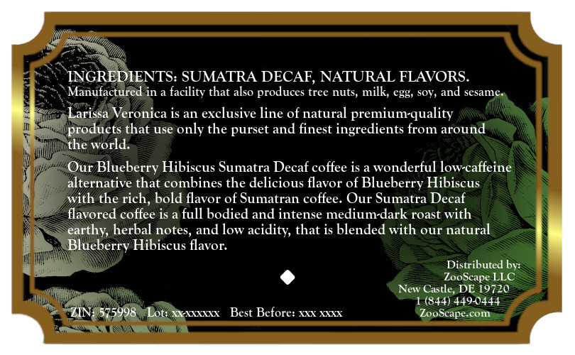 Blueberry Hibiscus Sumatra Decaf Coffee <BR>(Single Serve K-Cup Pods)