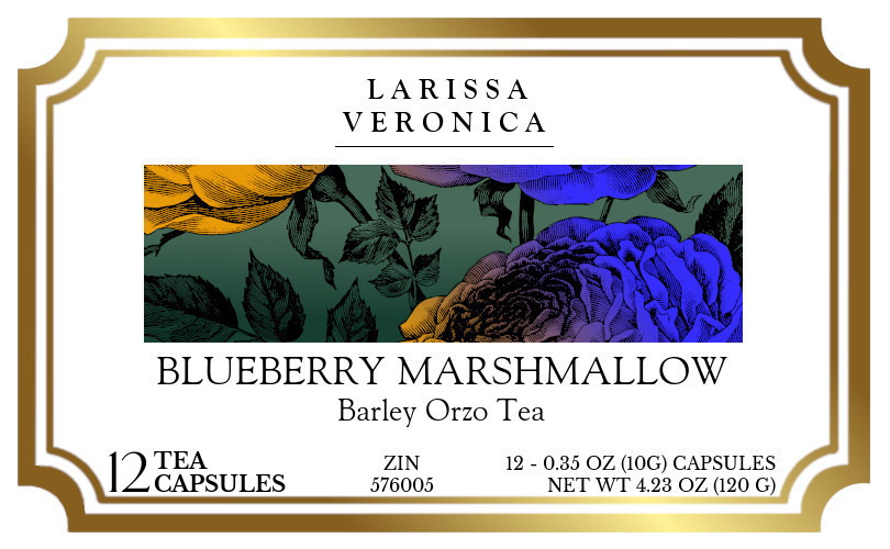 Blueberry Marshmallow Barley Orzo Tea <BR>(Single Serve K-Cup Pods) - Label