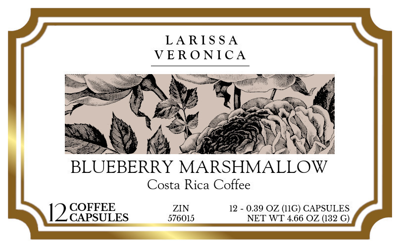 Blueberry Marshmallow Costa Rica Coffee <BR>(Single Serve K-Cup Pods) - Label