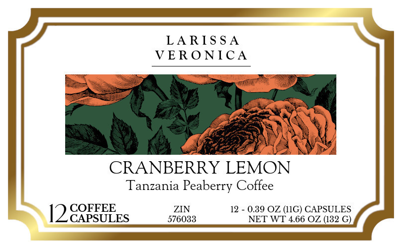 Cranberry Lemon Tanzania Peaberry Coffee <BR>(Single Serve K-Cup Pods) - Label