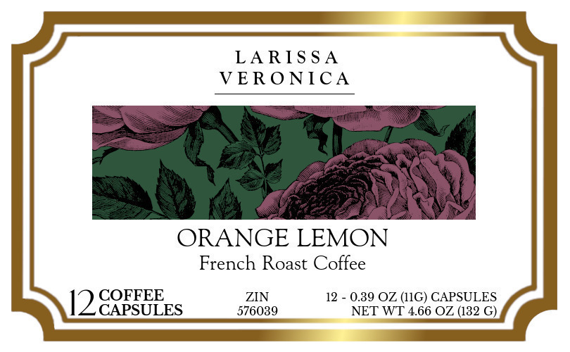 Orange Lemon French Roast Coffee <BR>(Single Serve K-Cup Pods) - Label