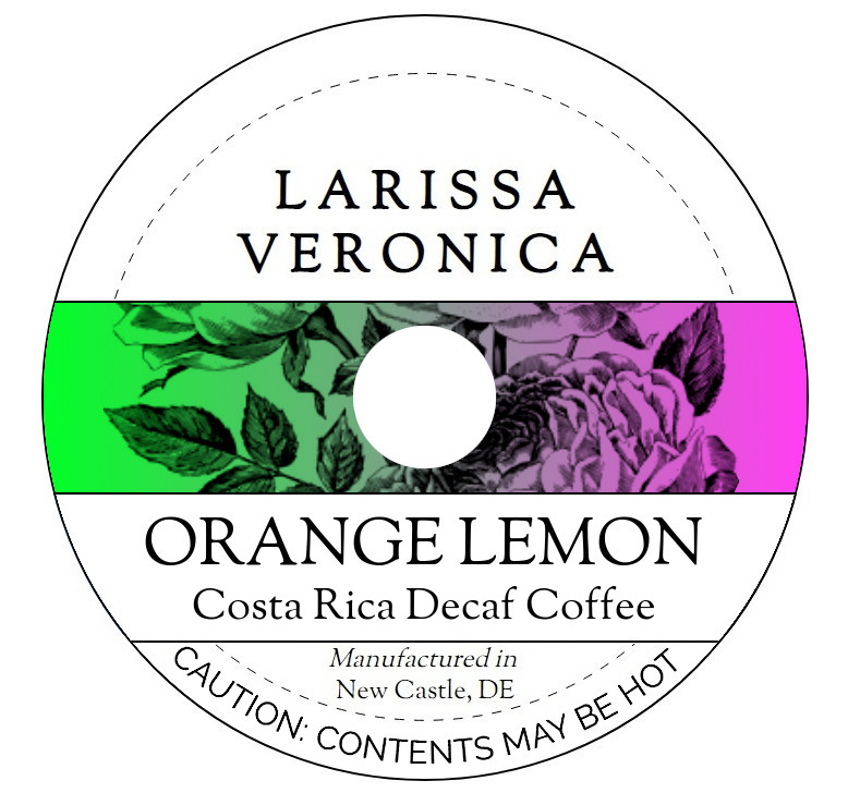 Orange Lemon Costa Rica Decaf Coffee <BR>(Single Serve K-Cup Pods)