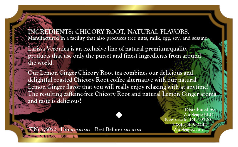 Lemon Ginger Chicory Root Tea <BR>(Single Serve K-Cup Pods)