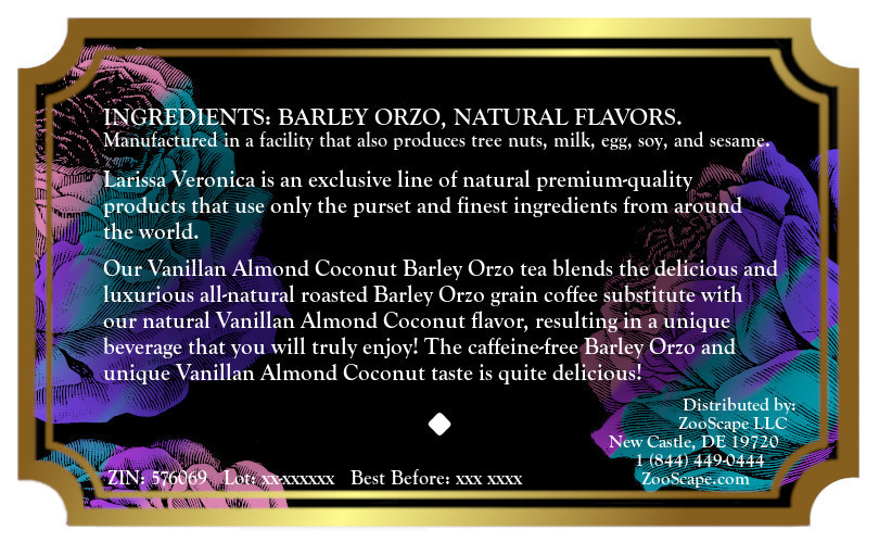 Vanilla Almond Coconut Barley Orzo Tea <BR>(Single Serve K-Cup Pods)