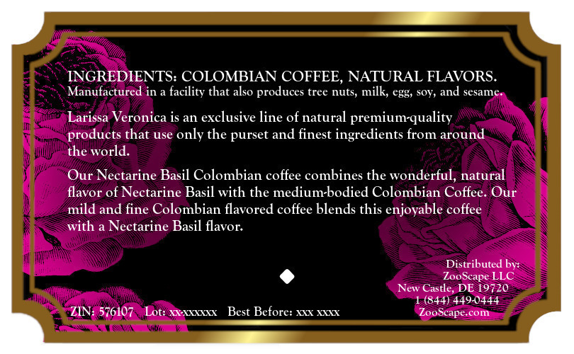 Nectarine Basil Colombian Coffee <BR>(Single Serve K-Cup Pods)
