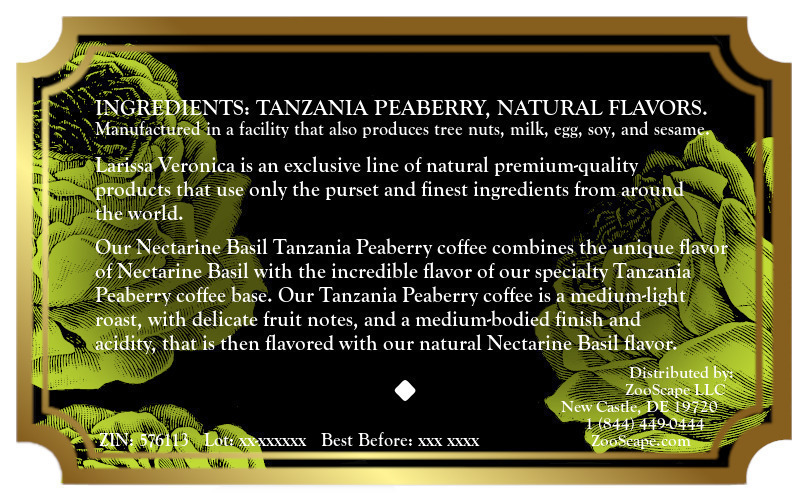 Nectarine Basil Tanzania Peaberry Coffee <BR>(Single Serve K-Cup Pods)